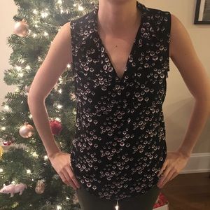 Loft collared Mixed Media tank